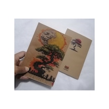 Owl Bag Özel Tasarım Vıntage Görünümlü Desenli Japon Sanat Defter Çok Renklı