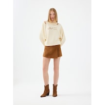 Regular Fit Kadın Etek Camel