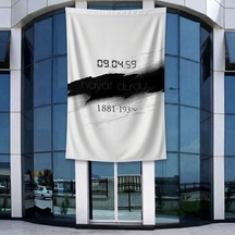 10 Kasım Atatürkü Anma Sonsuz Saat Temalı Anma Bayrağı Poster Bayrak Raşel Kumal 4x6 Metre Ata49 Diğer