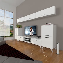 Decoraktiv Eko 9 Slm Dvd Retro Tv Ünitesi Tv Sehpası Beyaz
