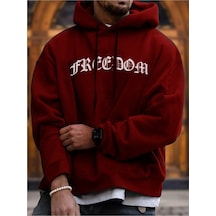 Altamira Unisex Freedom Baskılı Oversize Kapüşonlu Sweatshirt 001