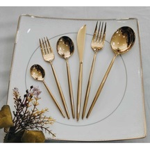 Fırat Gold Titanyum Çatal  Kaşık Seti 36 Parça Gold