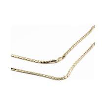Yatay Ezme Zincir Model Xuping Kararmaz Gold Kadın Kolye - 55 Cm Çok renkli