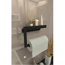 Rulo Kağıt Havluluk Peçetelik Banyo Ve Mutfak Düzenleyici Siyah Siyah Metal Diğer