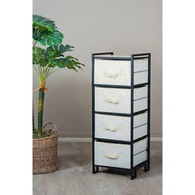 Digithome Metal 4 Çekmeceli Dolap Organizer Çok Amaçlı Düzenleyici Şifonyer Siyah Mrs-021 Çok Renkli