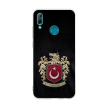 Huawei P Smart 2019 Uyumlu Türk Sembolü Kurt Ve Bayrak Desenli Baskılı Silikon Kılıf Renkli