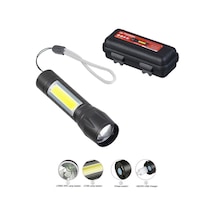 Cep El Feneri+cob Led Şarjlı Powerdex Pd-5568 Siyah