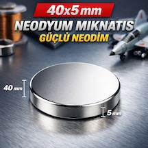 40x5 Mm Neodyum Mıknatıs Yuvarlak Güçlü Neodim