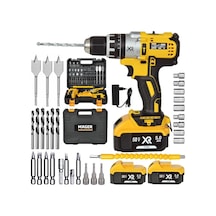 Mager XR 58 V 5 Ah Şarjlı Yedek Akülü Vidalama Matkap Sarı + 30 Parça Set