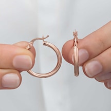 Gümüş Rose 3 Mm Burgu Şarnel Küpe Gümüş
