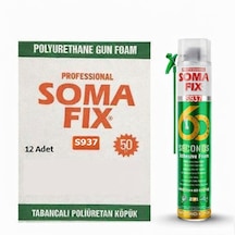 Somafix 12 Adet 750 Ml - 880 Gr 60 Saniye Poliüretan Yapıştırma Köpüğü 2 Li Kullanım