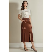 Evaze Kahverengi Dokuma Etek Kahverengi Evaze Kahverengi Dokuma Etek Kahverengi
