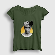 Presmono Kadın Sun Xxxtentacion T-shirt Haki