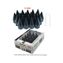 Bijon Kapağı Sivri 19 Mm Siyah 20 Li Set