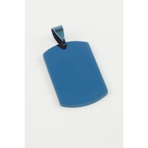 Künye - 438 - İsim Yazılabilir Çelik Kolye Ucu - Glblseme - 2,2x3,8 Cm-mavi Çok renkli