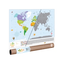 Scratch Map Kids Eyaletli Kazınabilir Çocuk Dünya Haritası En Büyük Boy 70 100 Türkiye De Tek - 808559665