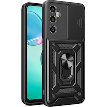 Nourthkiingdom Realme C65 4g Kılıf Magnetik Standlı Kamera Korumalı Nrtk Sürgülü Vega Kapak - Siyah Siyah