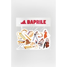 Müzik Enstrümanları Ve Müzisyenler 63 Parça Sticker Paketi Suya Dayanıklı Laptop Termos Telefon Etiket Seti