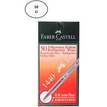 Faber Castell Fc 1440 Tükenmez Kalem 0.8 Mm 50'li Kırmızı
