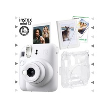 Fujifilm Instax Mini 12 Fotoğraf Makinesi + 10'lu Film Mini Albüm + Şeffaf Kılıf Seti Beyaz