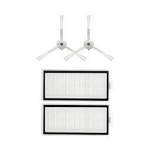 Roborock İle Uyumlu Q8 Max,q5 Max/q8 Pro-q5 Pro Hepa Filtre,fırça,mop Paspas Bezi-beyaz 4 Parça