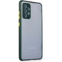 Newface Samsung Galaxy A72 Kılıf Miami Şeffaf Silikon - Koyu Yeşil