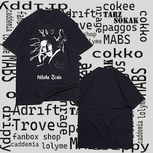 Adrift Kod Presss Unisex Siyah Electric Current Scientist Nikola Tesla T-shirt 332193 Siyah