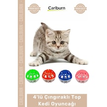 Özel Üretim Kedi Oyun Eğlence Canlı Renk Dayanıklı Aktif 4'lü Çıngıraklı Top Kedi Oyuncağı