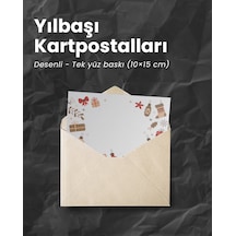 Yılbaşı Süsleri Temalı Kartpostal Seti, Yeniyıl, Tebrik, Hediye V