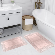 Rovigo Home Baskılı Kaymaz Taban 2 Li Banyo Paspas Takım Rvg5104-100X60-60X50 Çok Renkli