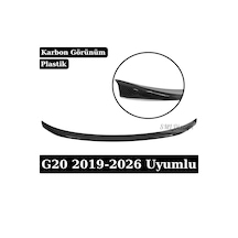 Bmw 3 Serisi G20 Uyumlu Mp Stil Bagaj Spoileri - Karbon Görünümlü Plastik M Performance Spoyler 2019-2026