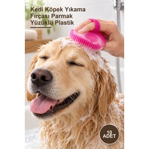 10 Adet Kedi Köpek Yıkama Fırçası Parmak Yüzüklü Plastik