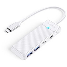Orico PAPW2AC-C3-015-WH 4 Portlu Type-C to USB 3.0 / Type-C PD 100W Yüksek Hızlı 5Gbps HUB Çoklayıcı Beyaz
