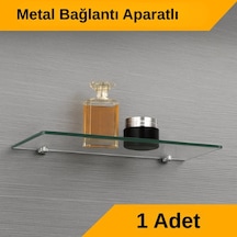 Pleksi Hayalet Raf 8mm Banyo Mutfak Düzenleyici Metal Bağlantılı Şeffaf Raf - 30 Cm Şeffaf