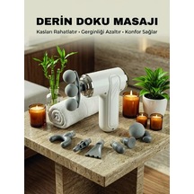 Ers 8 Başlıklı Şarjlı Masaj Tabancası 6 Kademeli Hız Ayarlı Derin Doku Kas Masaj Aleti Çok Renkli 64734840