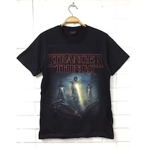 Stoned&Fame Unisex Siyah Stranger Thıngs Baskılı T-shirt SIYAH Siyah