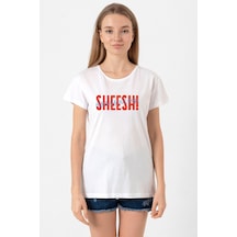 Babymonster Sheesh Beyaz Kadın Bisikletyaka Tshirt Beyaz