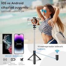 Selfie Çubuğu Tripod 3 Ü 1 Arada Bluetooth Uzaktan Kumandalı Telefon Tutucu, 360 Döner Başlık, İos & Android Uyumlu, Vlog Youtube Tiktok Video Çekimi İçin Hafif Tripod Infomax 50 x 22