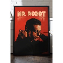 Mr. Robot Siyah Ahşap Çerçeveli Poster, Dizi Duvar Tablosu
