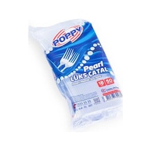 Poppy Plastik Lüks Şeffaf Tek Kullanımlık Çatal / 3600 Adet-Koli Şeffaf