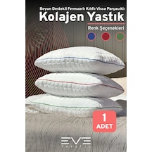Kolajen Kumas Boyun Destekli Visco Parc Acıklı Fermuarlı Kılıflı Antialerjik Ortopedik Visco Yastık 40x65 Cm Siyah