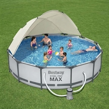 Bestway Steel Pro Max Yer Üstü Gölgelikli Prefabrik Havuz Seti 366cm X 76 cm 56416 Bw607