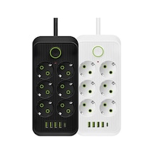 Akım Korumalı Uzatma Prizi, 5 Fiş Soketi Ve 4 Usb Girişi İle Yüksek Güvenlik