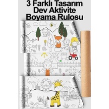 Melolisa 3 Farklı Tema Kreş Ve Okul Için Aktivite Rulo Boyama Kağıdı - 62 Cm X 7.5 Metre Dev Rulo