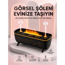Dekoratif Siyah Hava Nemlendirici Jöle Damla Ve Alev Efektli Led Işıklı Aroma Difüzörü Diğer