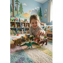 8 Parçalı Mini Dinozor Dünyası: Antik Koleksiyonluk Dekoratif Mini Oyuncak Dinazor Figür Seti Hayvan Figürü