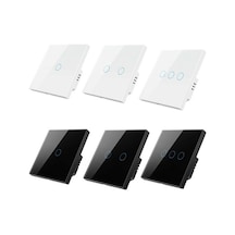 Ebitda Tuya Zigbee Zero Firewire Dokunmatik Duvar Uzaktan Kumanda Anahtarı Işık/ses Kontrolü Ab Fişi, Stil: 1 Grup Siyah