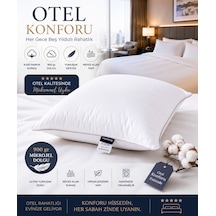 Viscolog Otel Konforu Rahat Mikrojel Yastık %100 Pamuk Kumaş 900 Gr Dolgu Hipoalerjenik Nefes Alan 50x70 Cm Tela Çantalı Beyaz