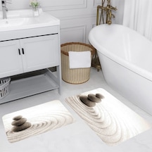 Rovigo Home Baskılı Kaymaz Taban 2'Li Banyo Paspas Takım Rvg5009-100x60-60x50 Çok Renkli