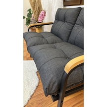 Modern Uzungöl Balkon, Bahçe, Cafe - Metal Kanepe Koltuk Takımı 2'li Antrasit